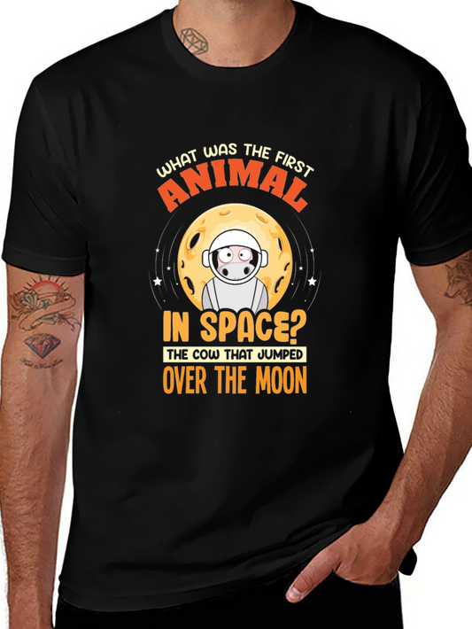 Cow Jumps Over the Moon Black T-Shirt