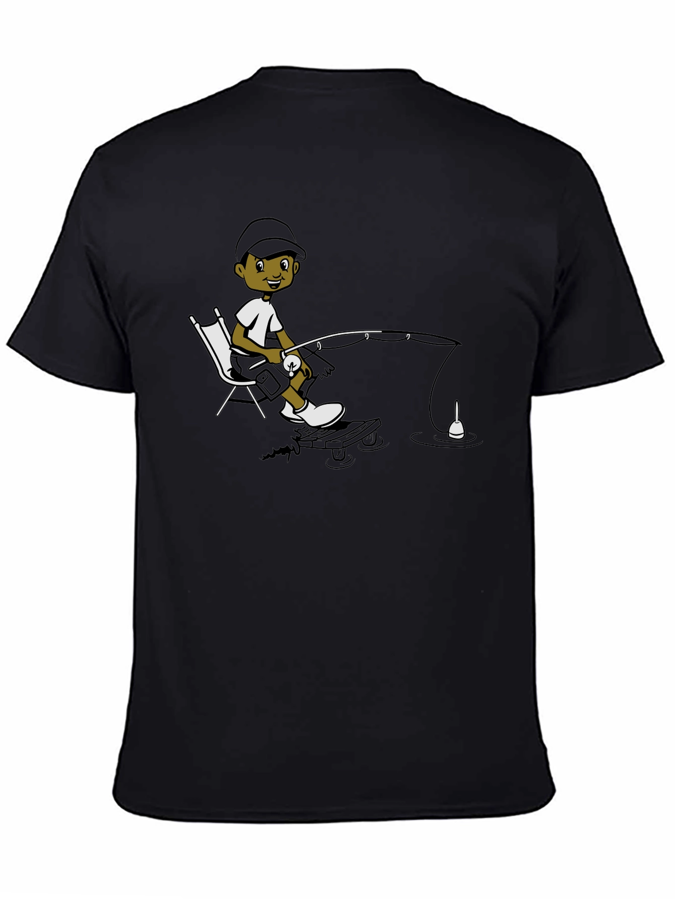 Fisherman Graphic Black T-Shirt