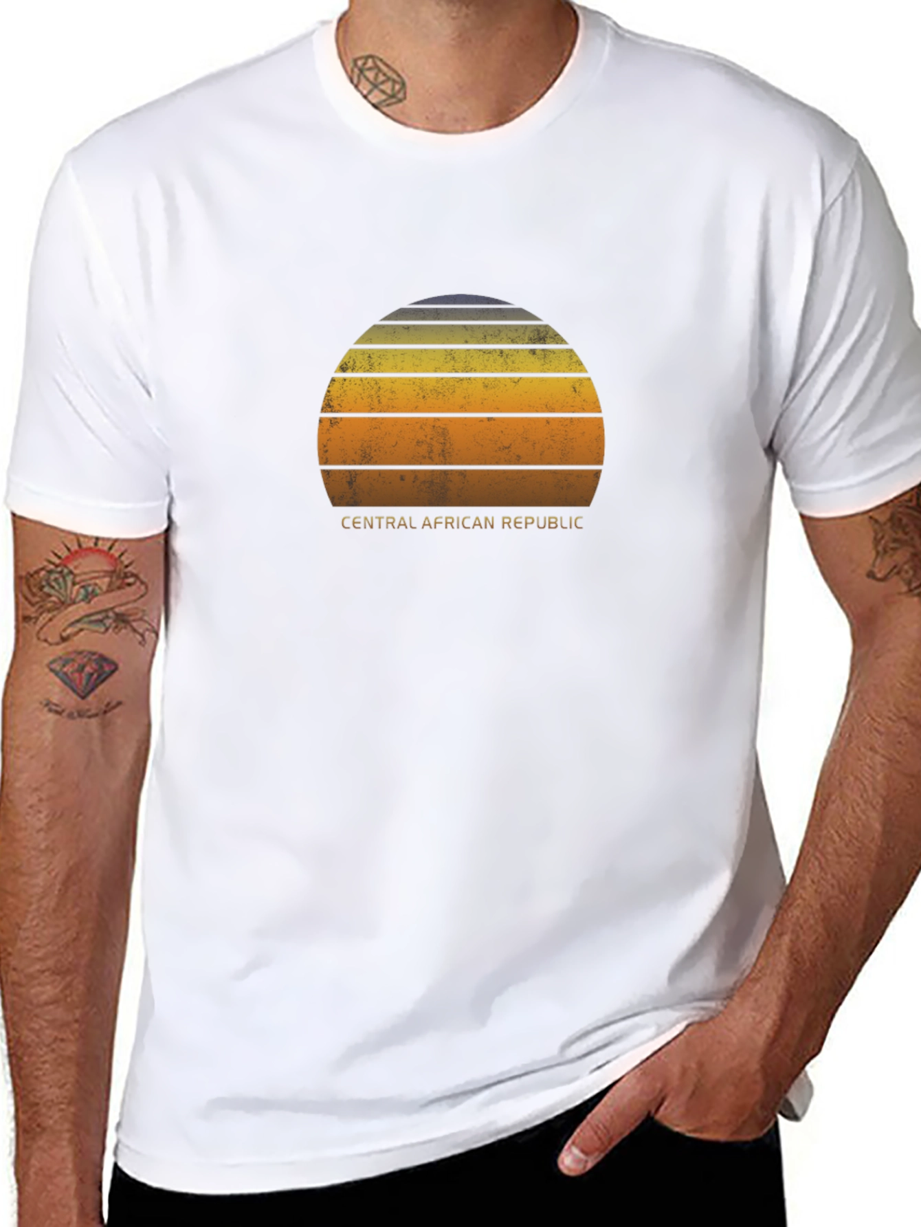 Retro Central African Republic Sunset T-Shirt
