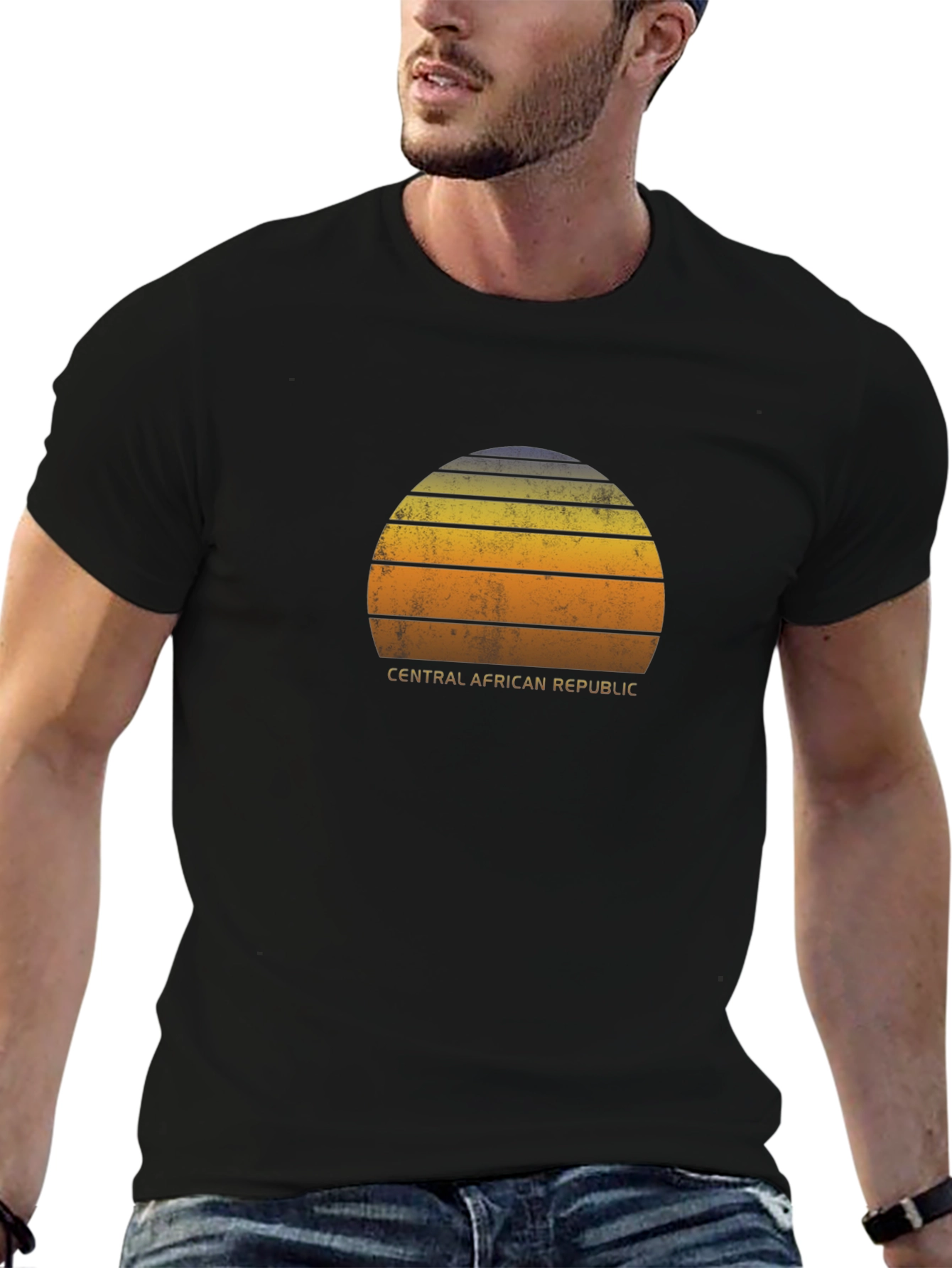 Retro Central African Republic Sunset T-Shirt