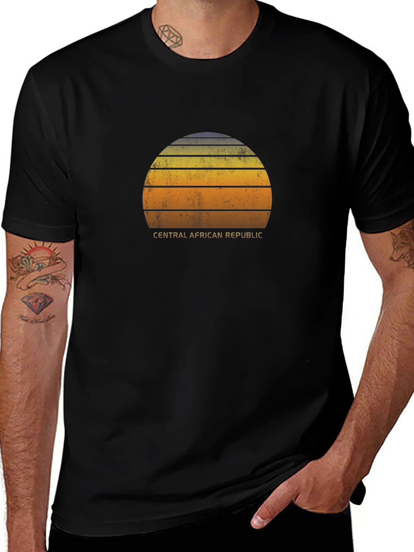 Retro Central African Republic Sunset T-Shirt