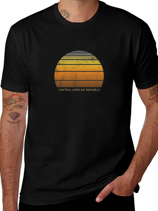 Retro Central African Republic Sunset T-Shirt