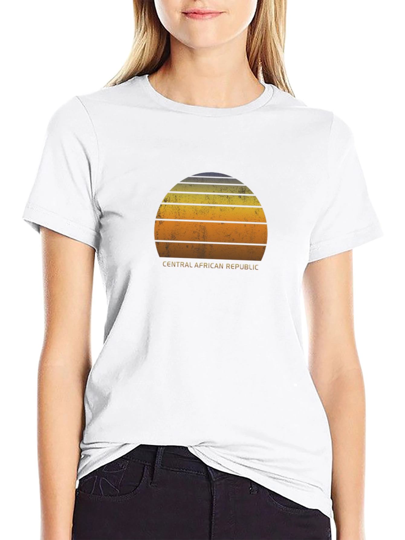 Retro Central African Republic Sunset T-Shirt