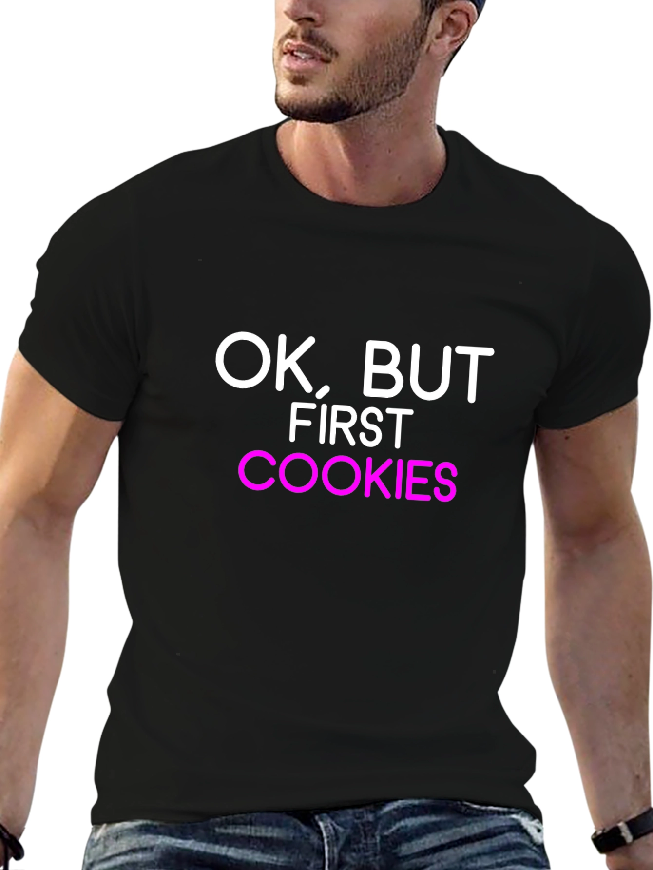Ok But First Cookies Black T-Shirt