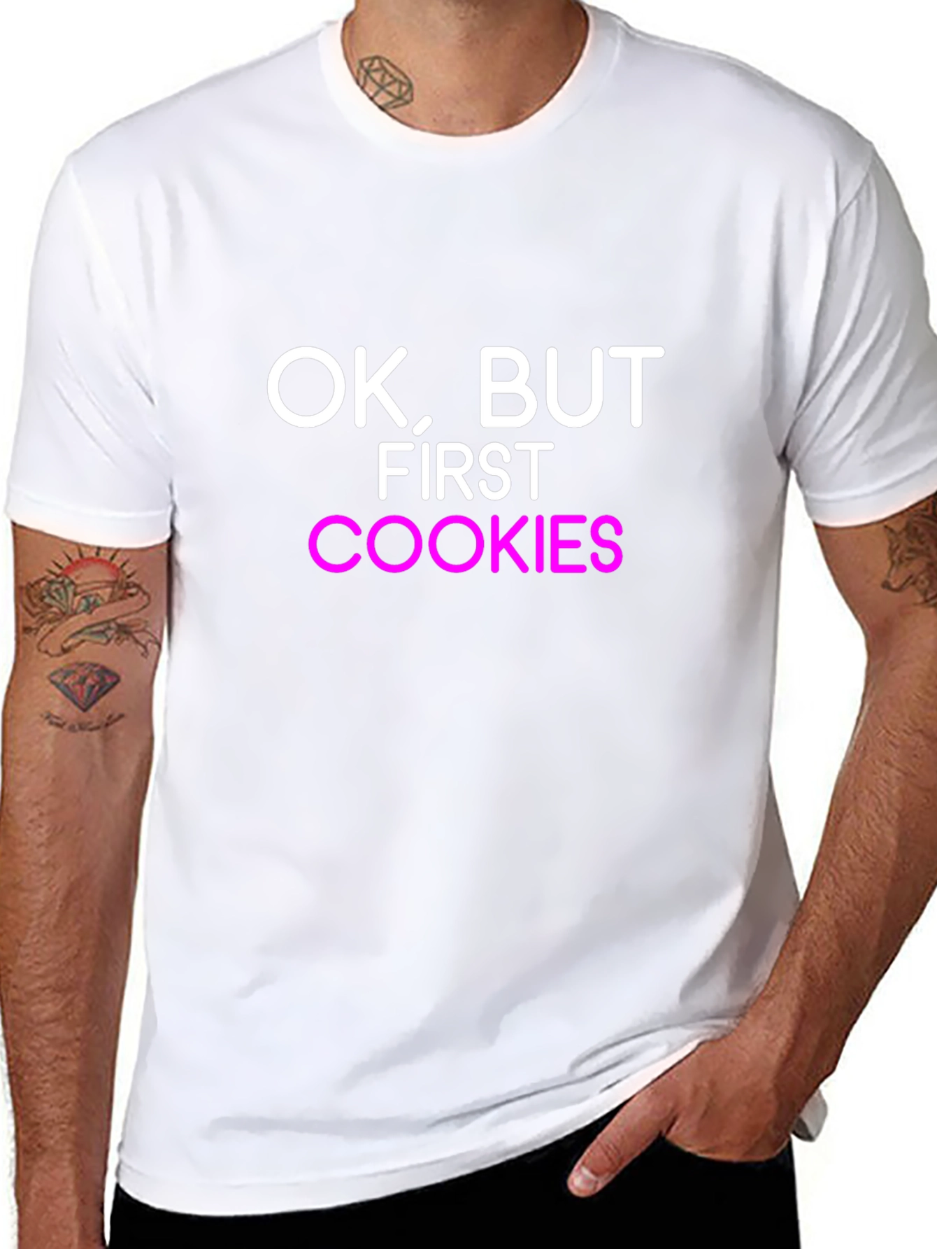 Ok But First Cookies Black T-Shirt