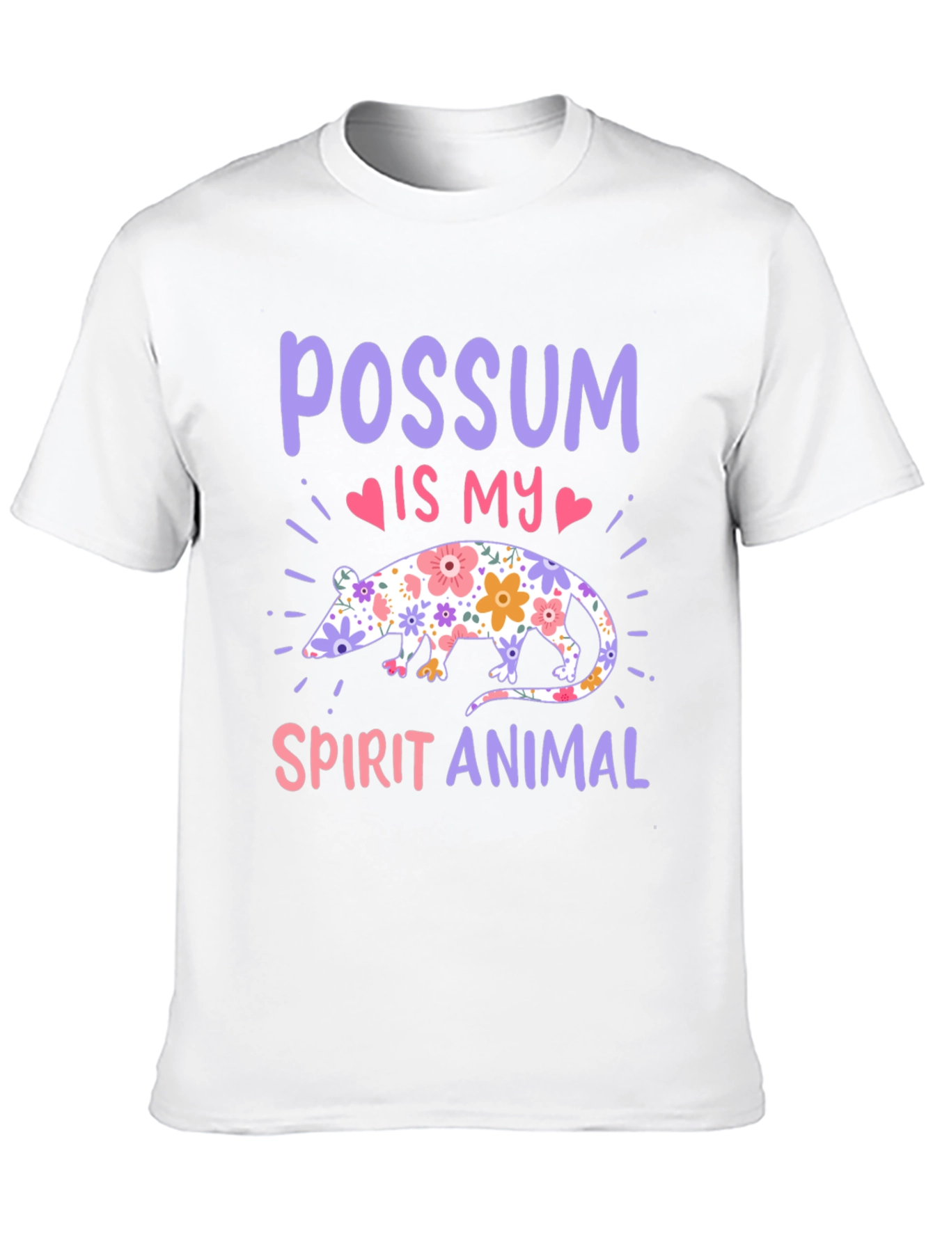 Possum Spirit Animal T-Shirt - Floral Possum Design