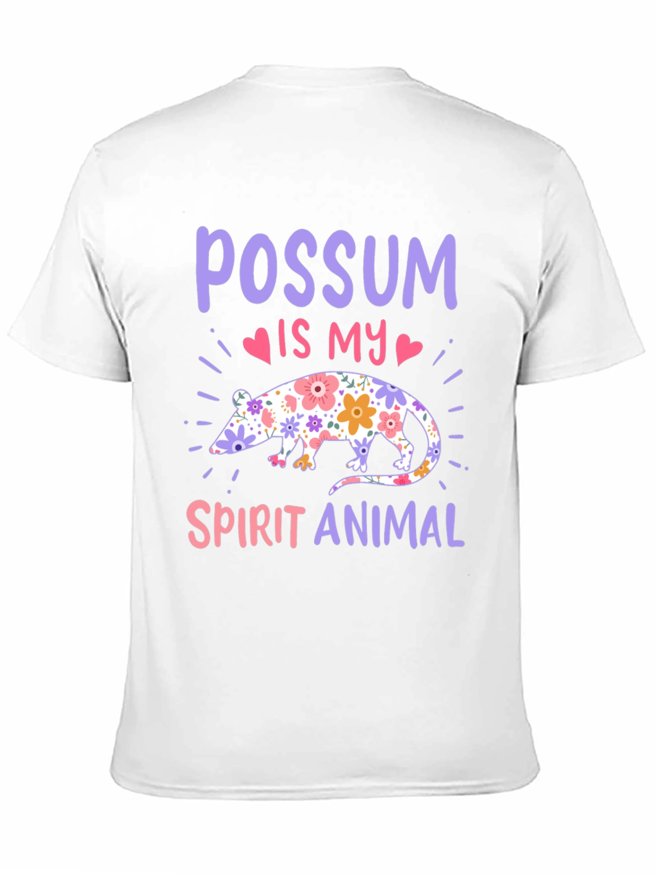 Possum Spirit Animal T-Shirt - Floral Possum Design