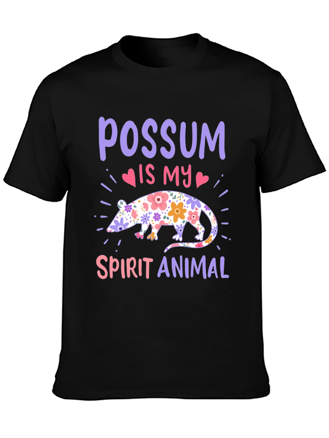 Possum Spirit Animal T-Shirt - Floral Possum Design