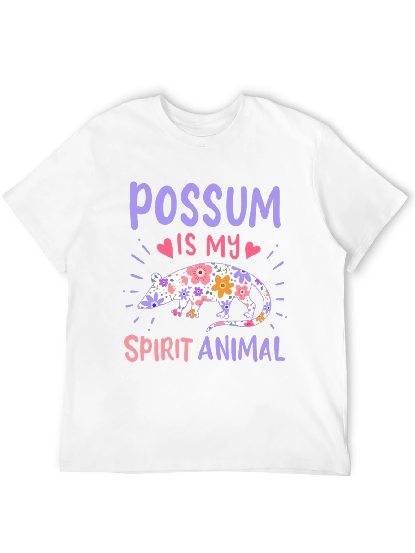 Possum Spirit Animal T-Shirt - Floral Possum Design