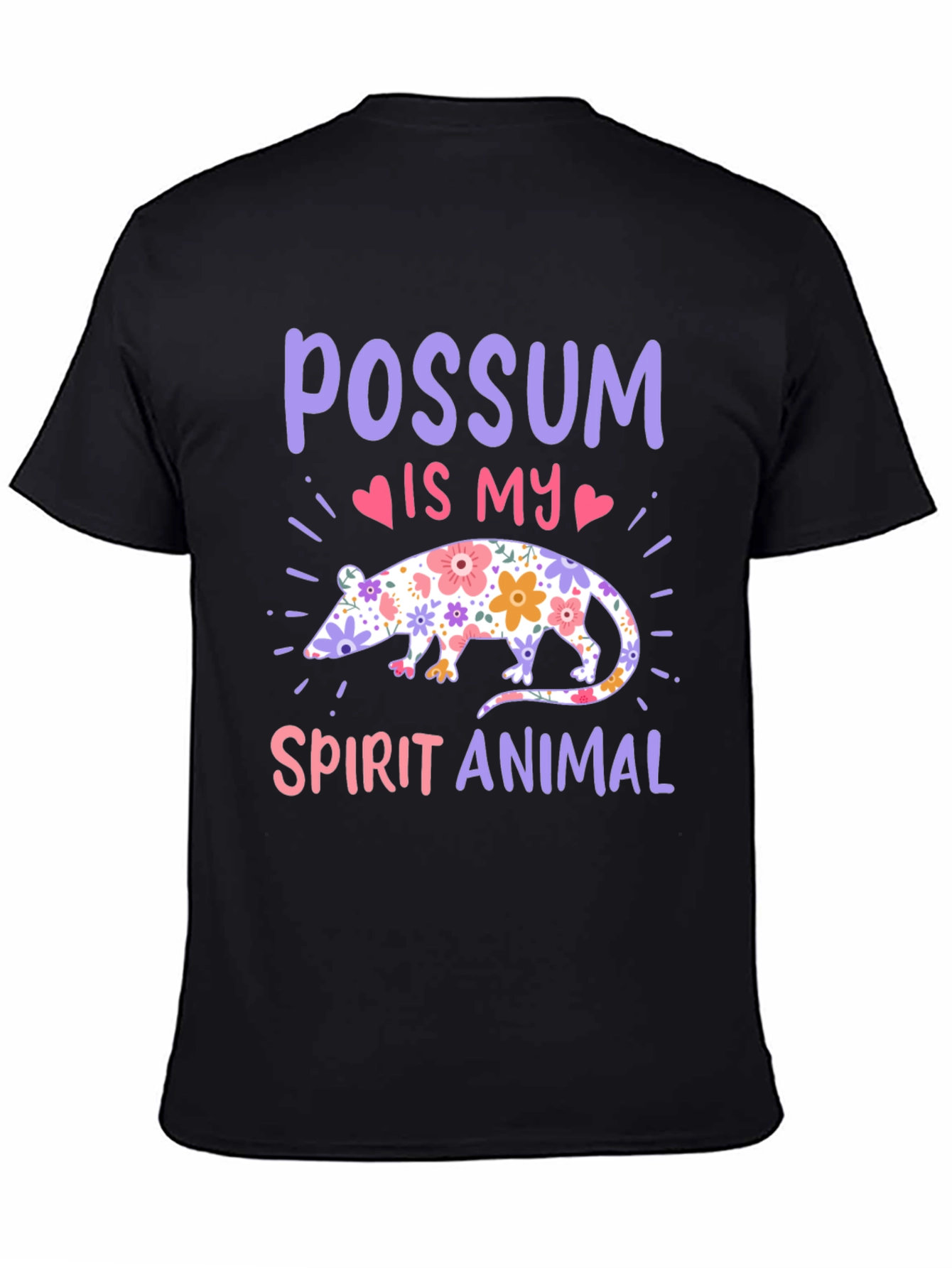 Possum Spirit Animal T-Shirt - Floral Possum Design