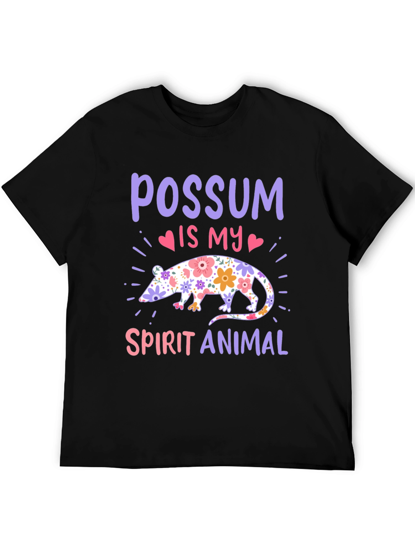 Possum Spirit Animal T-Shirt - Floral Possum Design