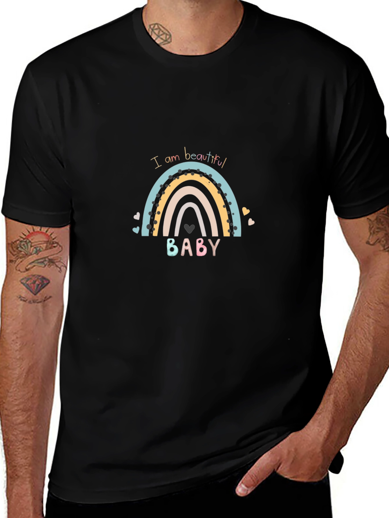 I am Beautiful Baby Rainbow Graphic Tee