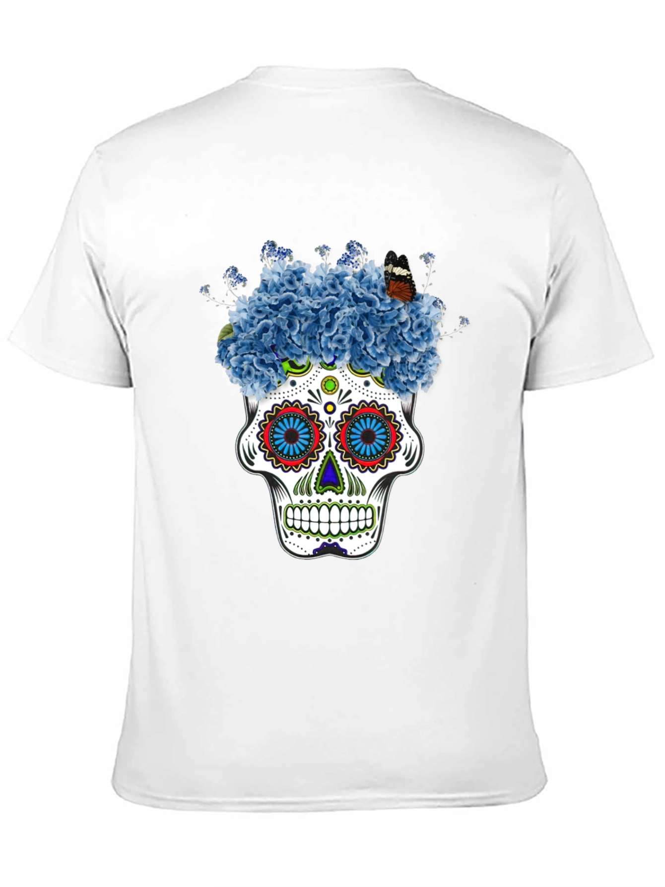 Floral Skull Graphic Tee - Black