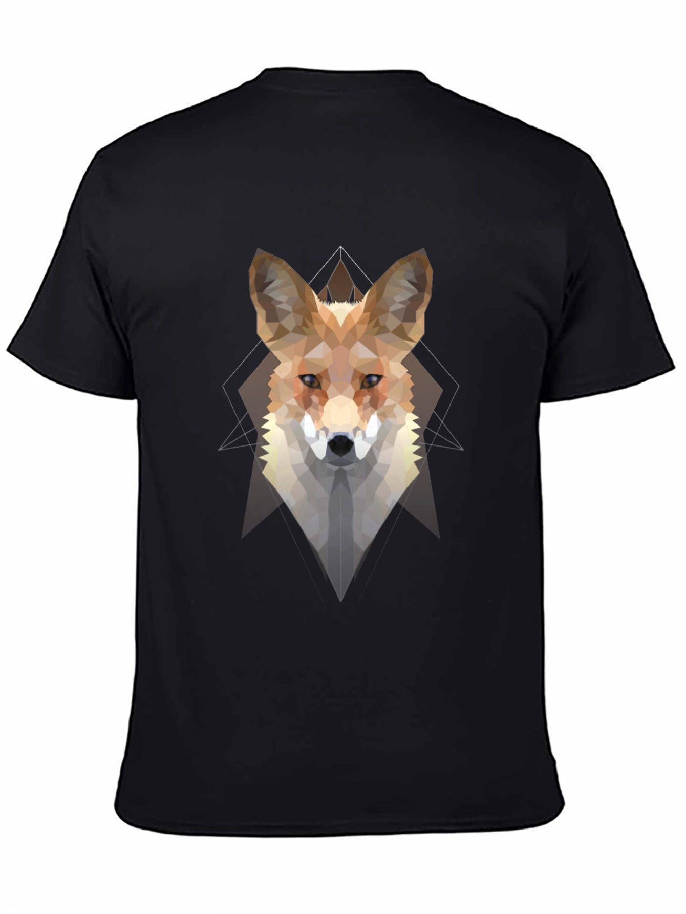 Geometric Fox Graphic Tee - Mens Black T-Shirt