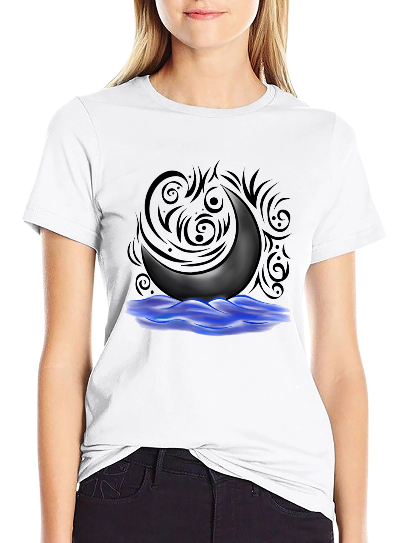 Crescent Moon T-Shirt - Black Graphic Tee