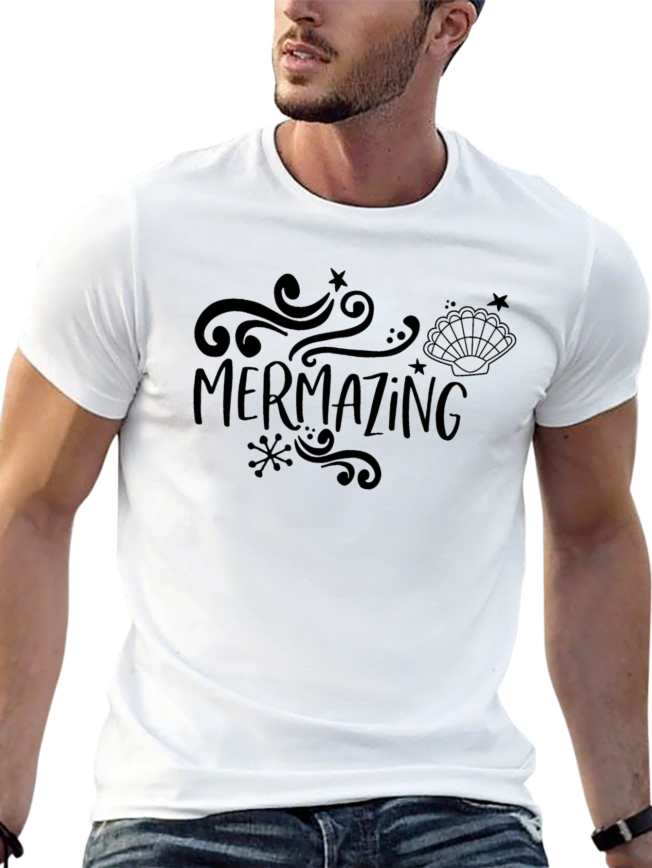 Mermazing Graphic Tee - Black Cotton T-Shirt
