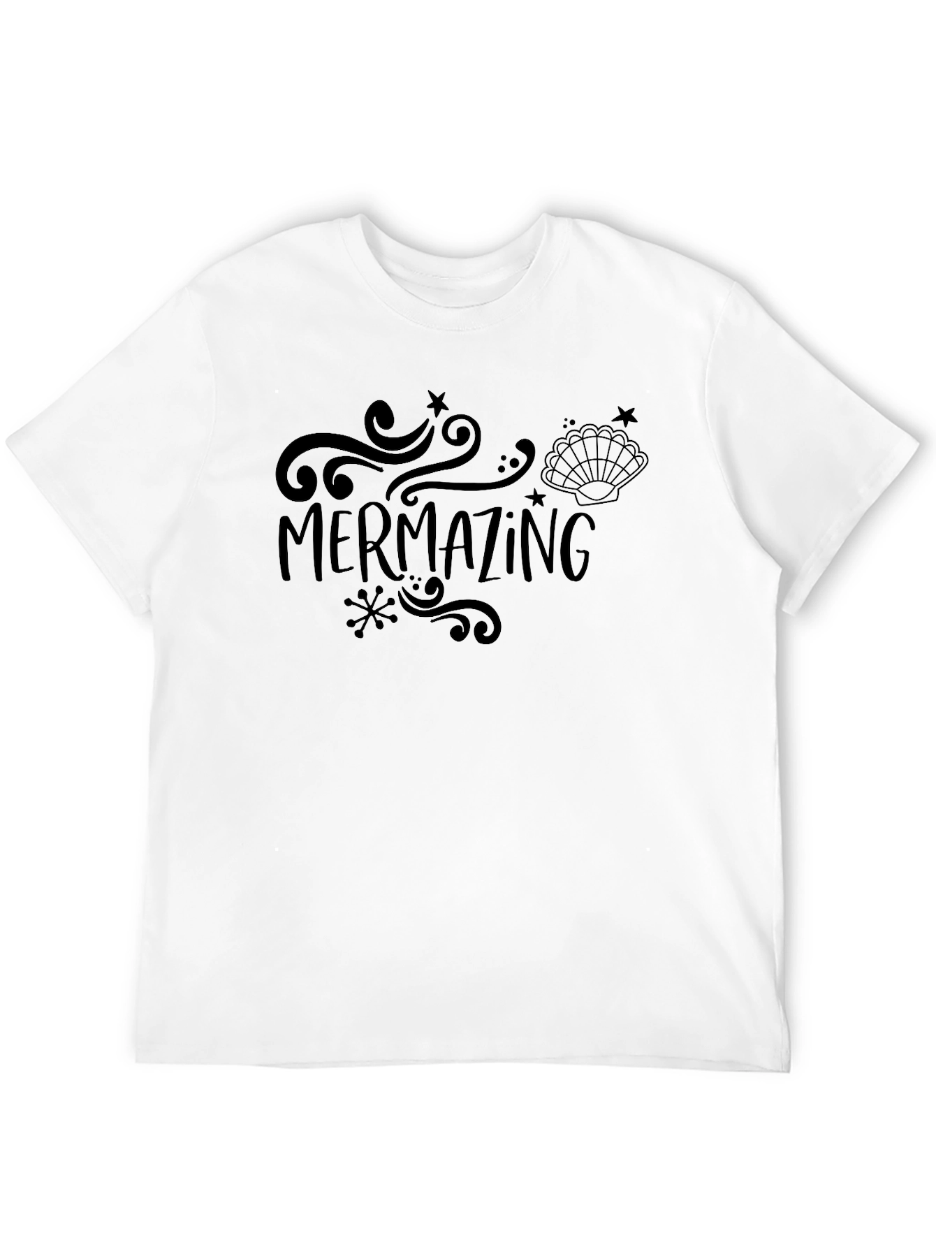 Mermazing Graphic Tee - Black Cotton T-Shirt