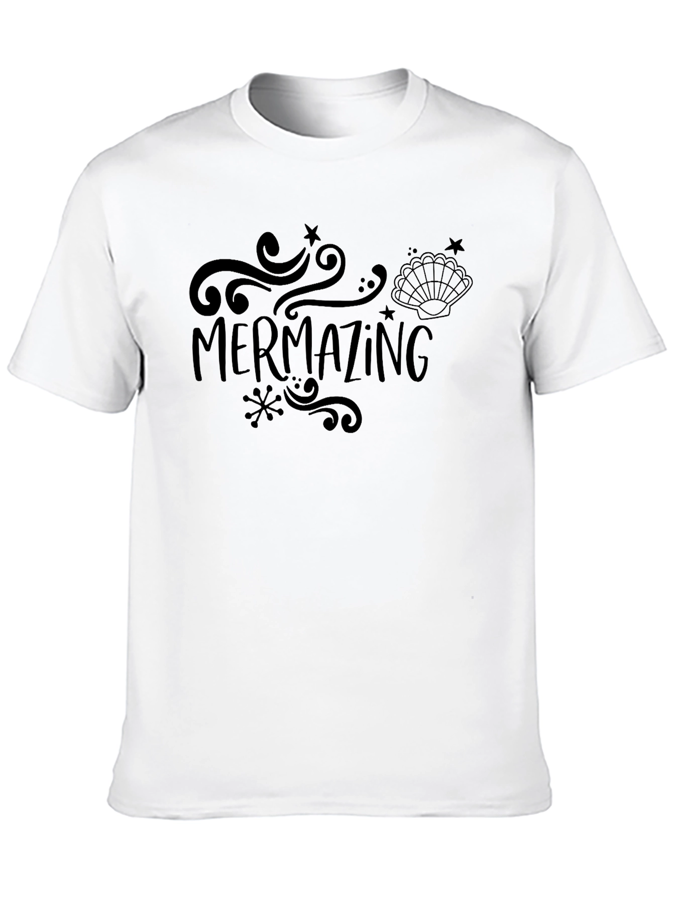 Mermazing Graphic Tee - Black Cotton T-Shirt