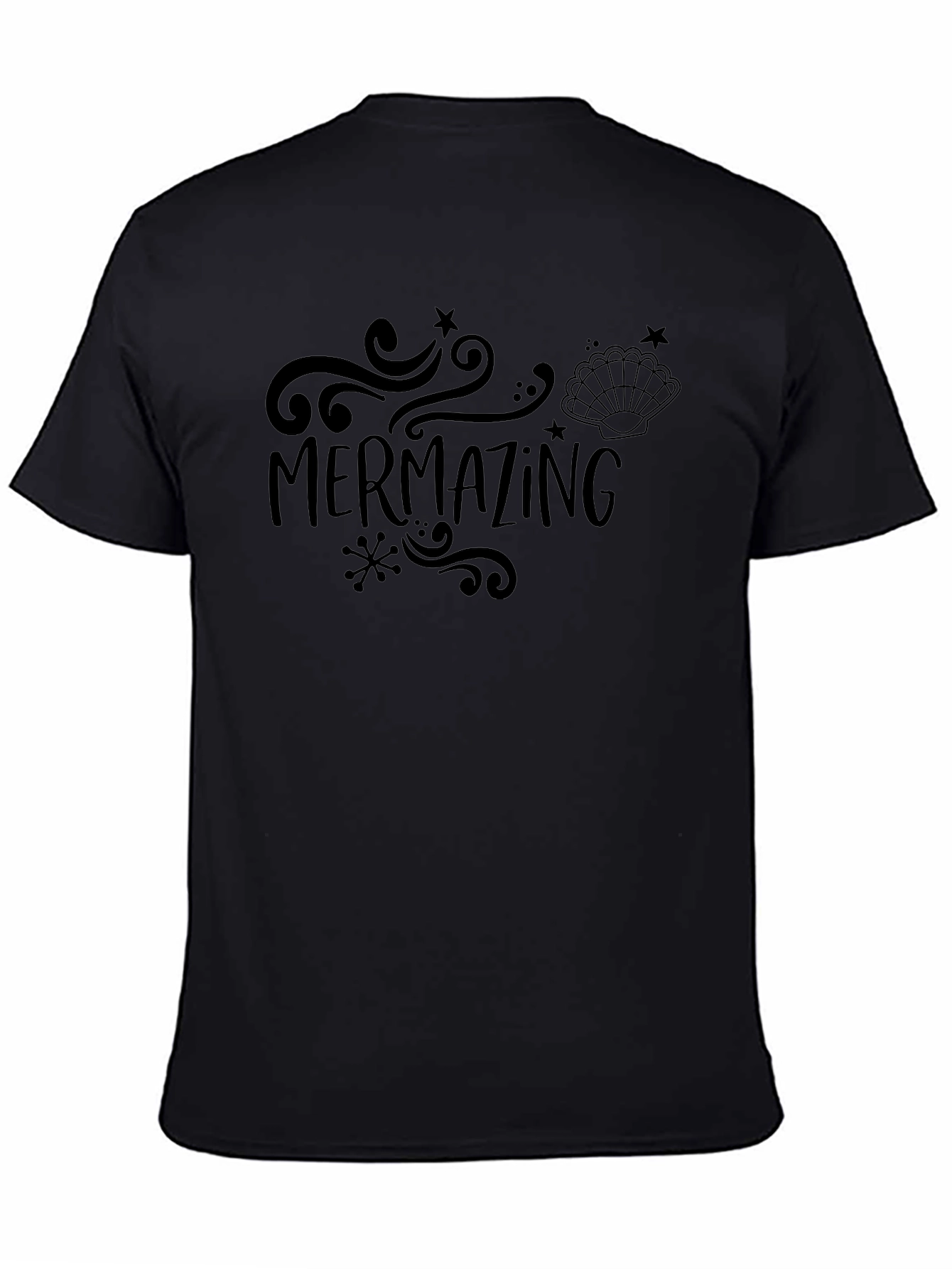 Mermazing Graphic Tee - Black Cotton T-Shirt