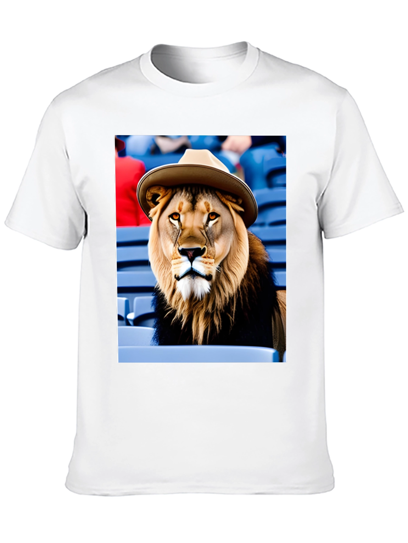 Lion in Hat Graphic Tee - Black Cotton Shirt