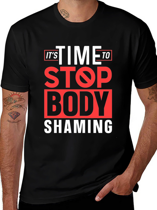 Stop Body Shaming Graphic Tee - Black