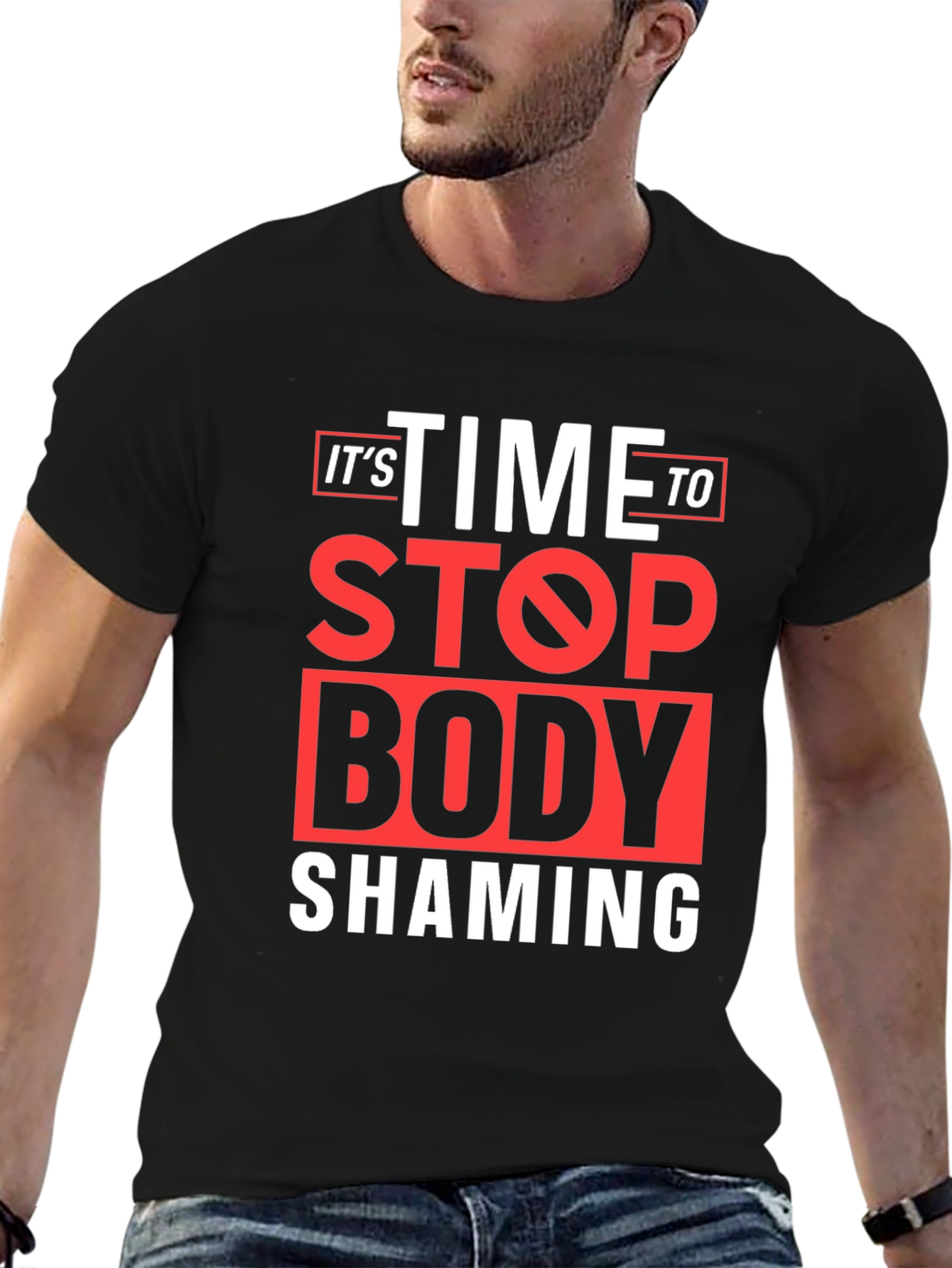 Stop Body Shaming Graphic Tee - Black