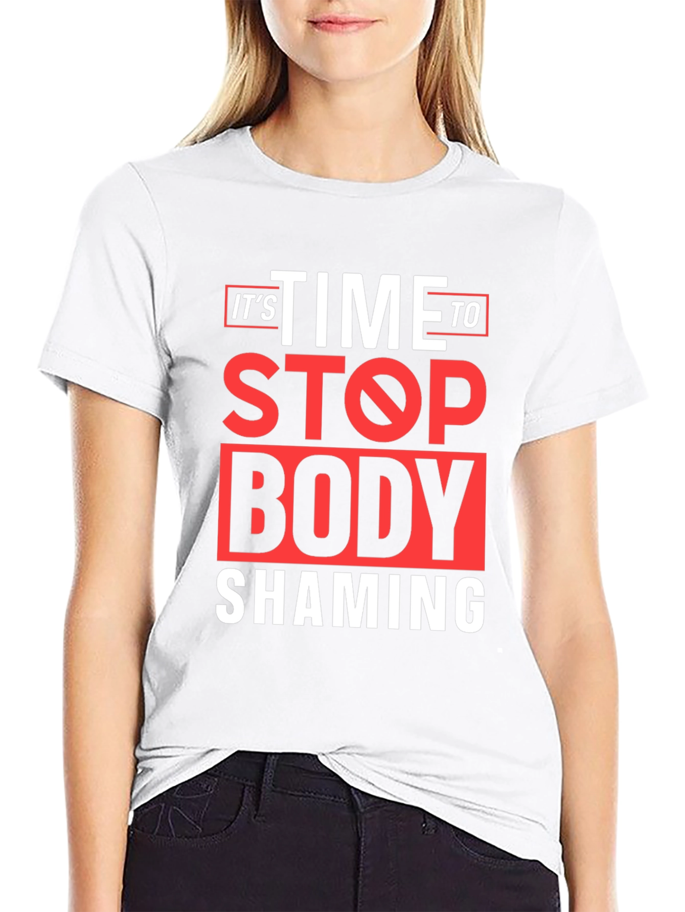 Stop Body Shaming Graphic Tee - Black