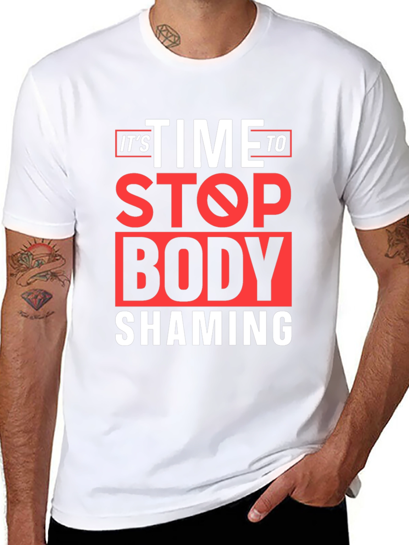 Stop Body Shaming Graphic Tee - Black