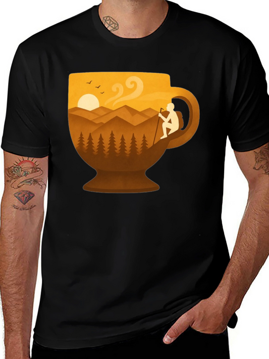 Mountain Hike Coffee Cup Graphic Tee