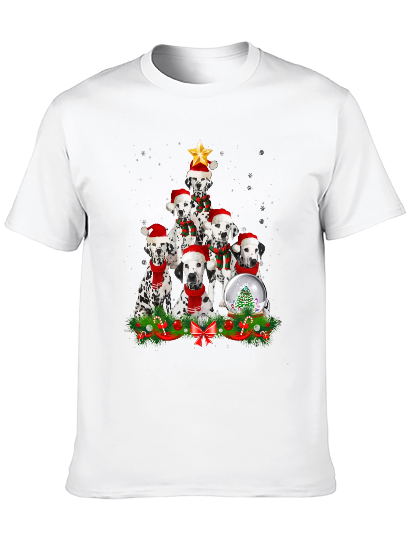 Dalmatian Christmas Tree T-Shirt Holiday Dog Tee
