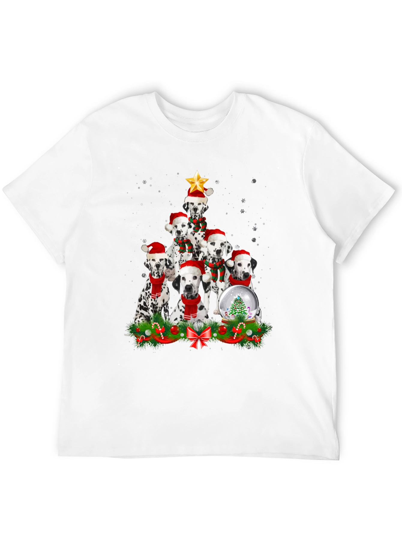 Dalmatian Christmas Tree T-Shirt Holiday Dog Tee