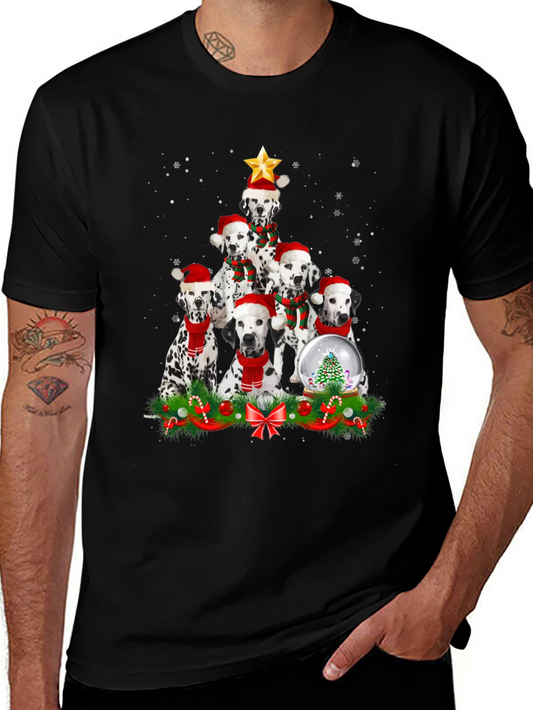 Dalmatian Christmas Tree T-Shirt Holiday Dog Tee
