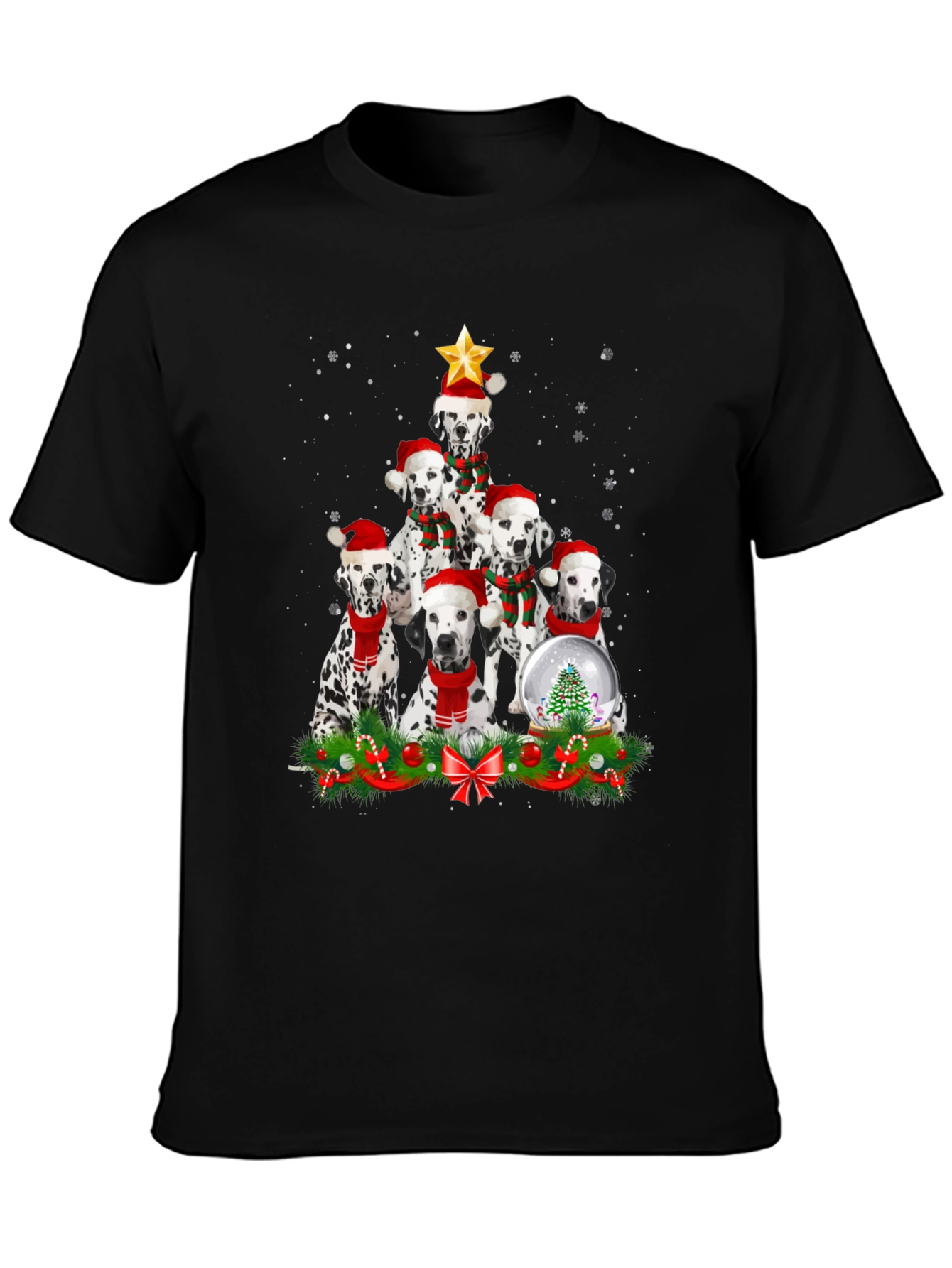 Dalmatian Christmas Tree T-Shirt Holiday Dog Tee