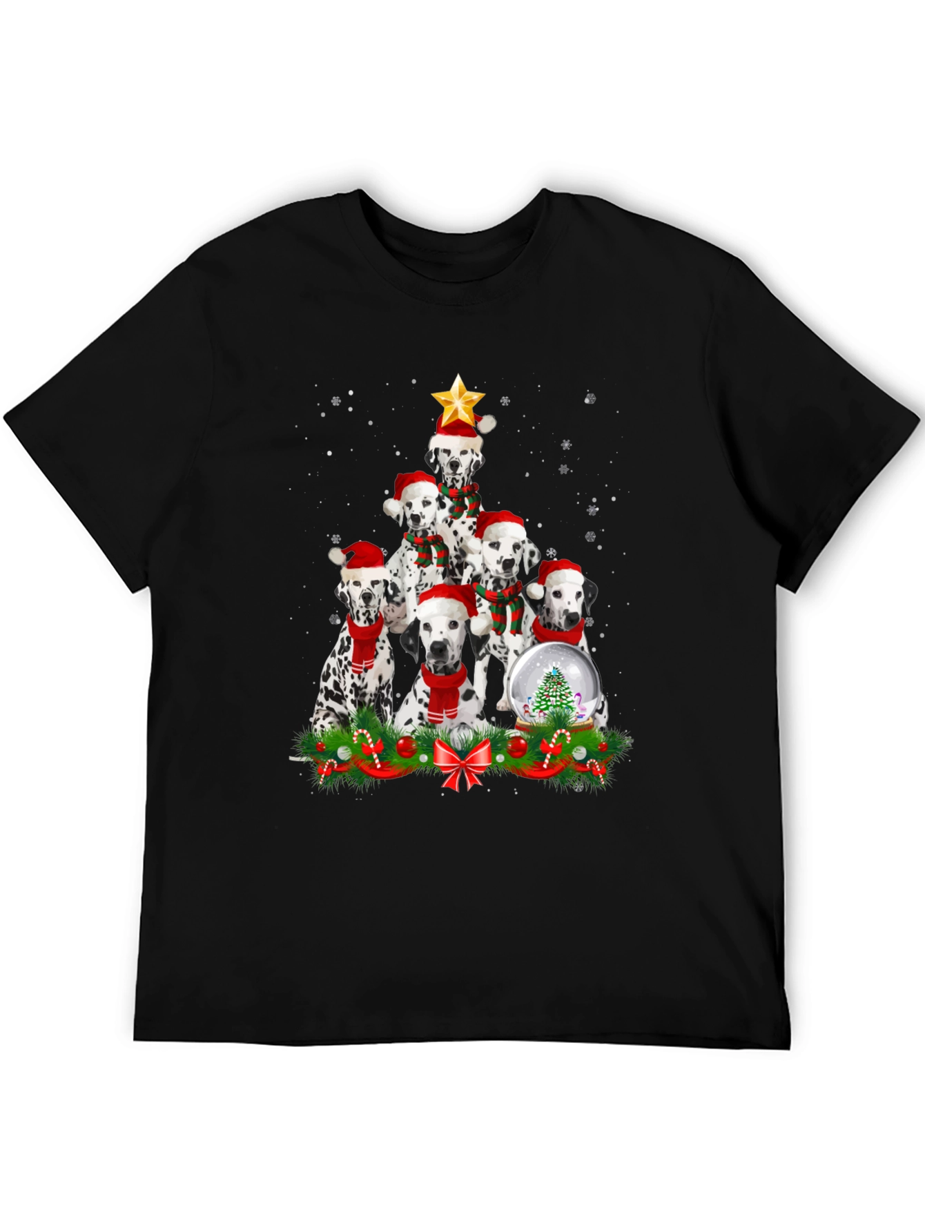 Dalmatian Christmas Tree T-Shirt Holiday Dog Tee