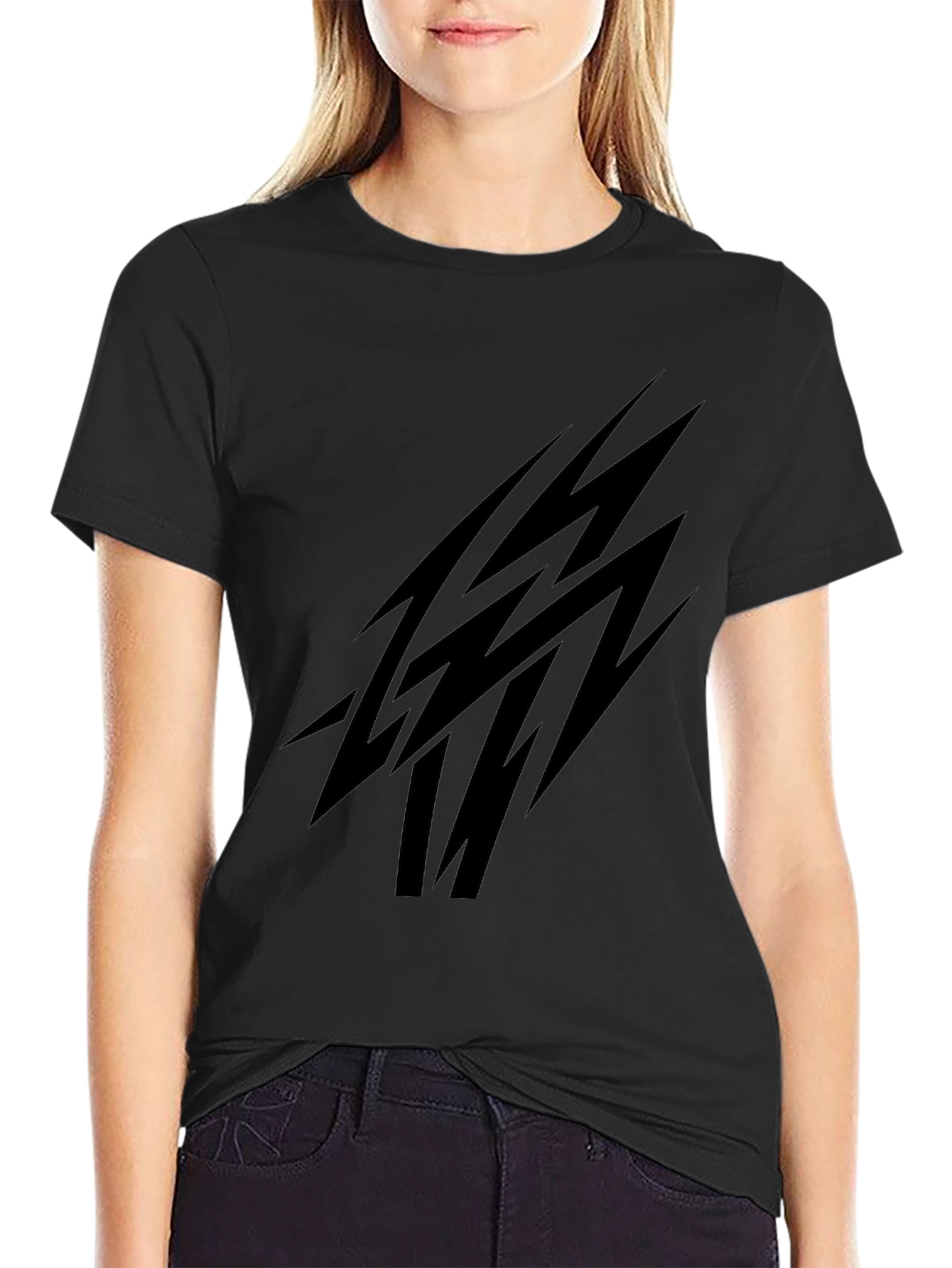 Mens Black Tee with Abstract Graphic