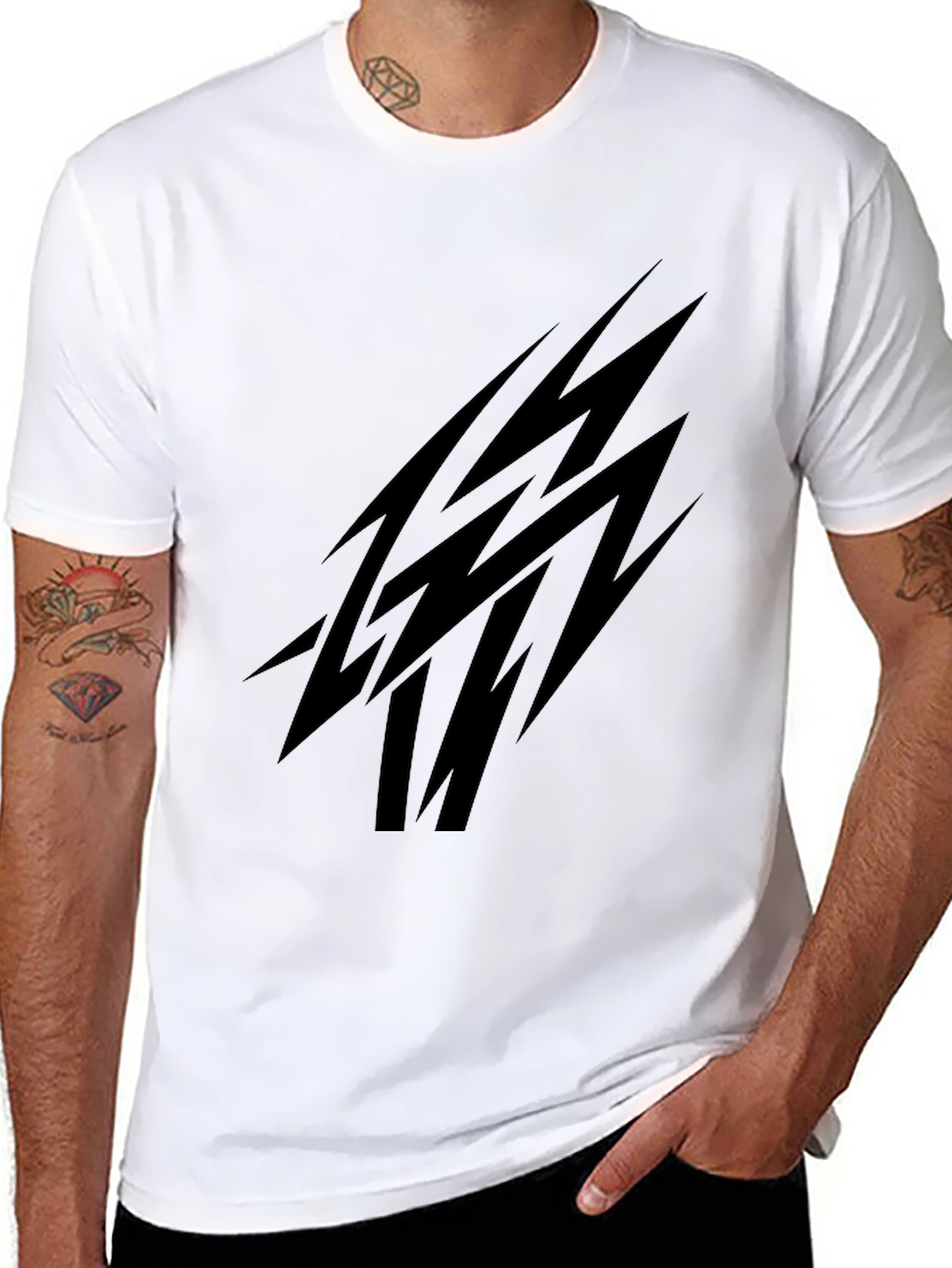 Mens Black Tee with Abstract Graphic