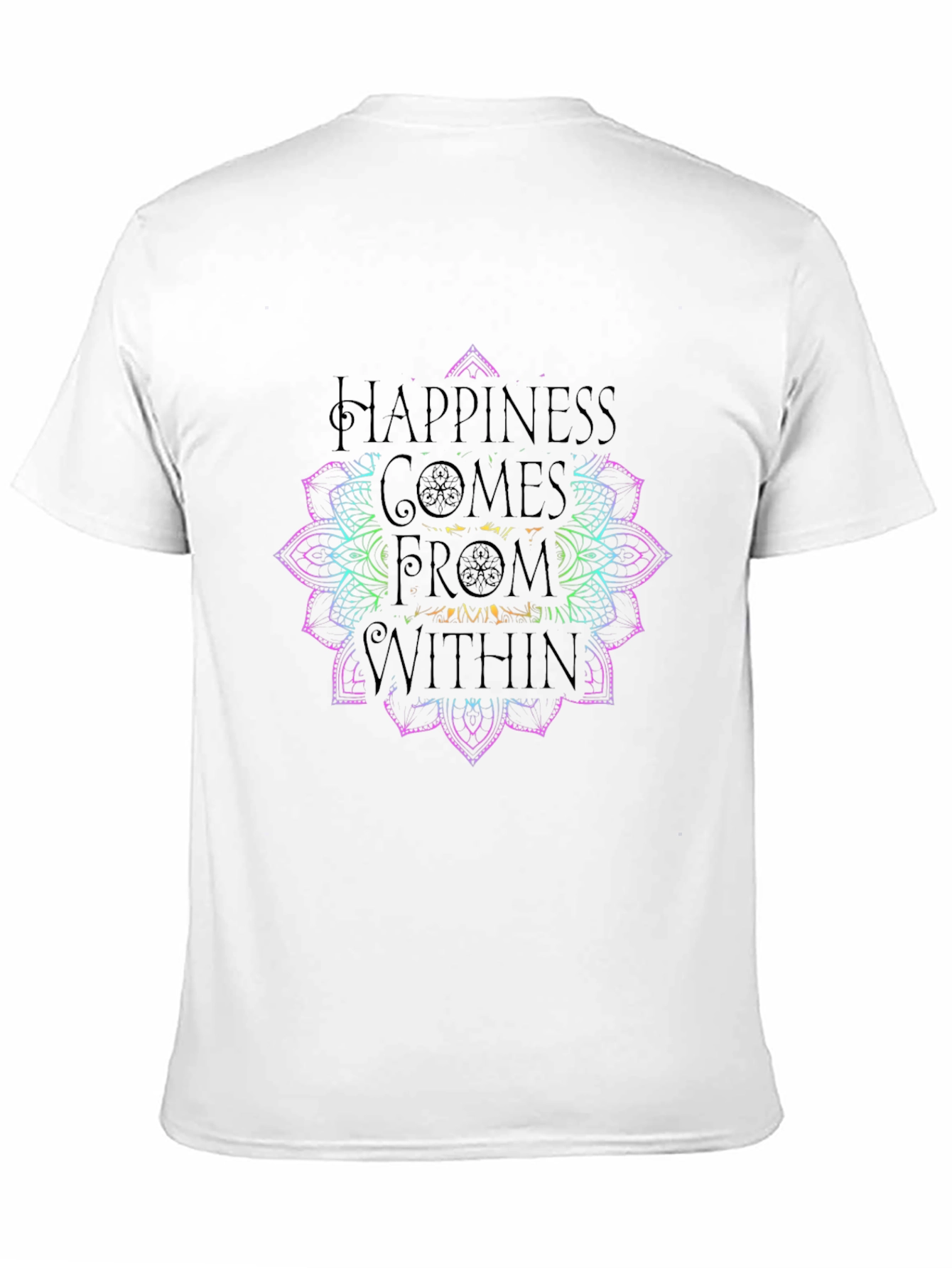 Happiness Within Mandala Graphic Tee - Black