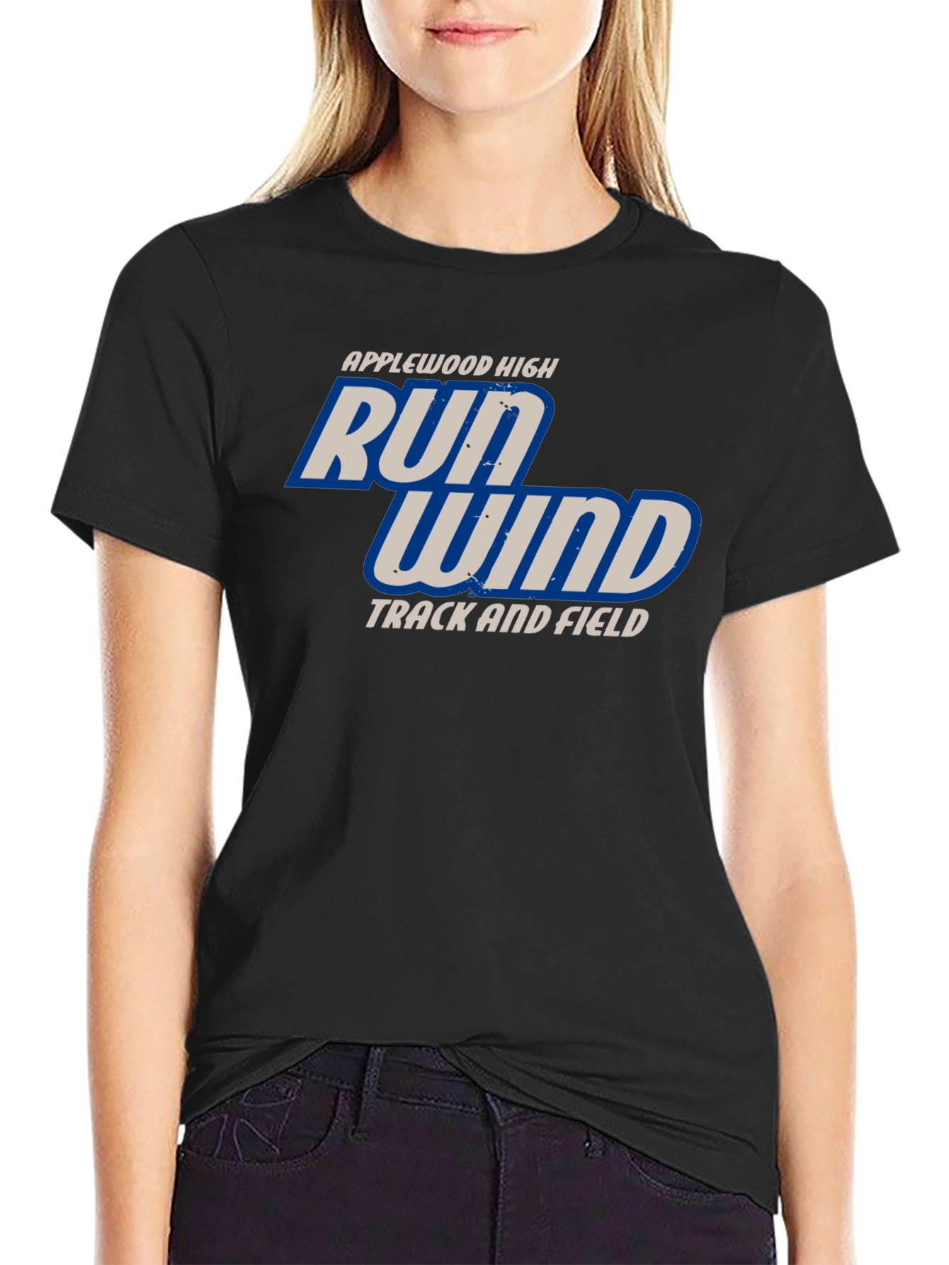 Applewood High Run Wind Track & Field Black T-Shirt