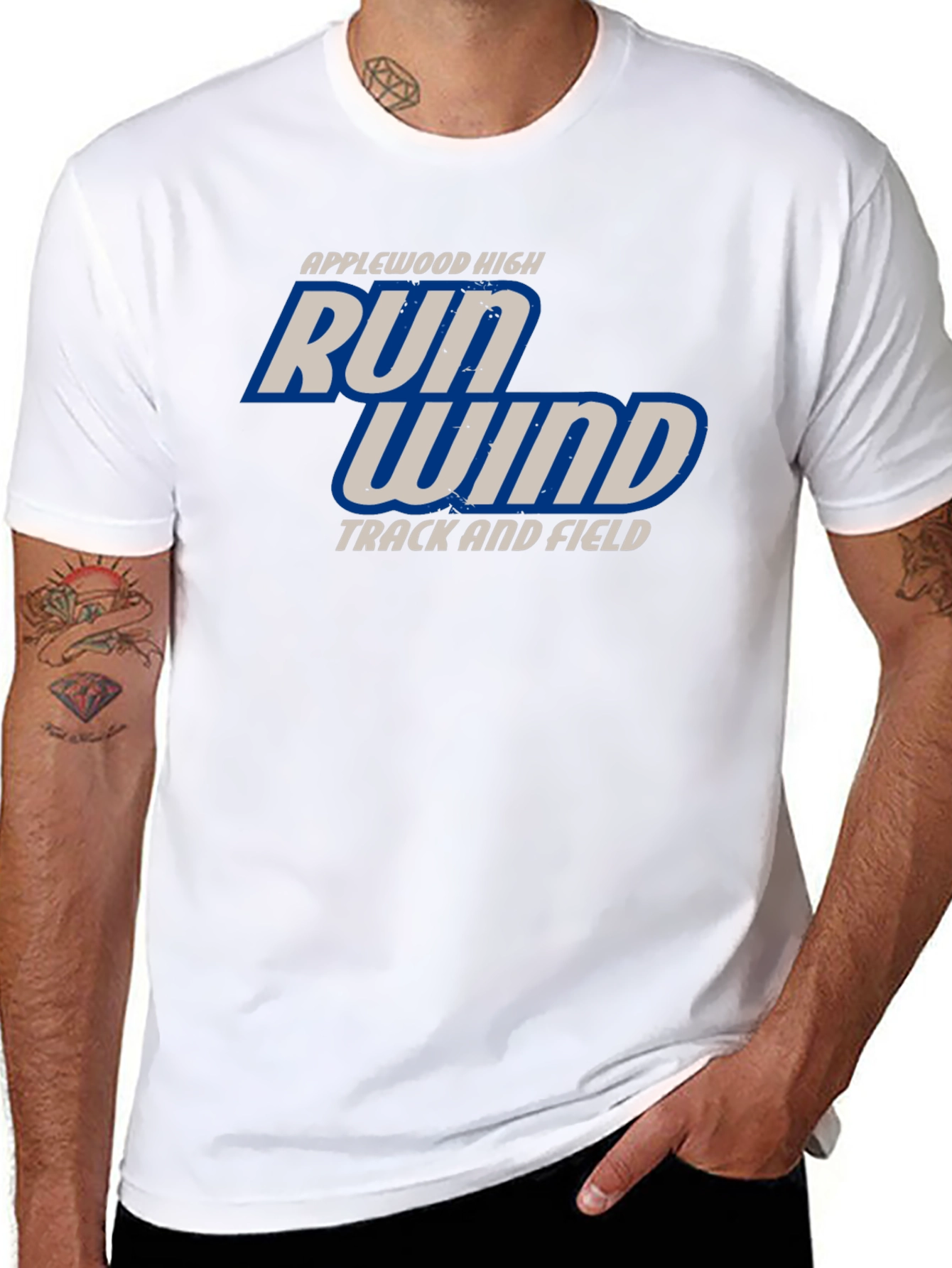 Applewood High Run Wind Track & Field Black T-Shirt