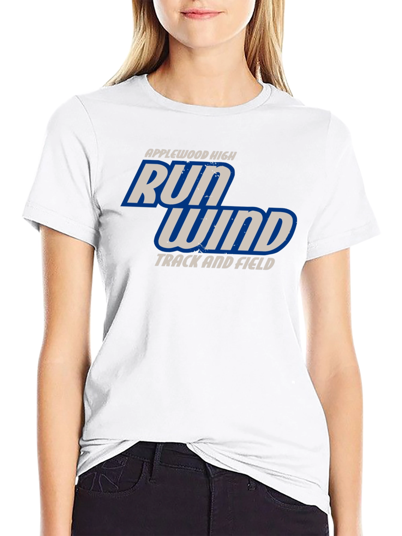 Applewood High Run Wind Track & Field Black T-Shirt
