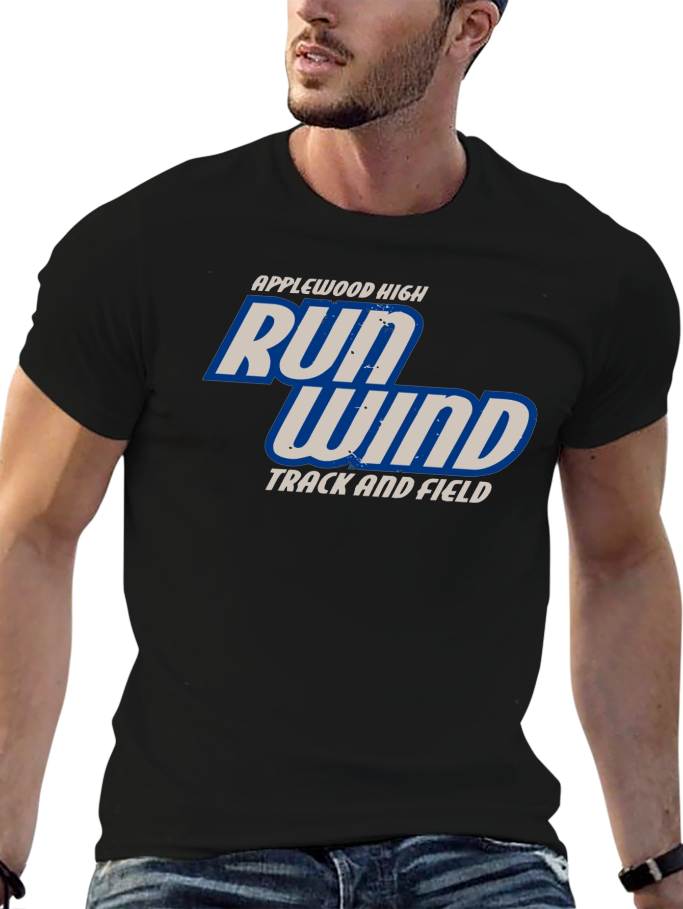 Applewood High Run Wind Track & Field Black T-Shirt
