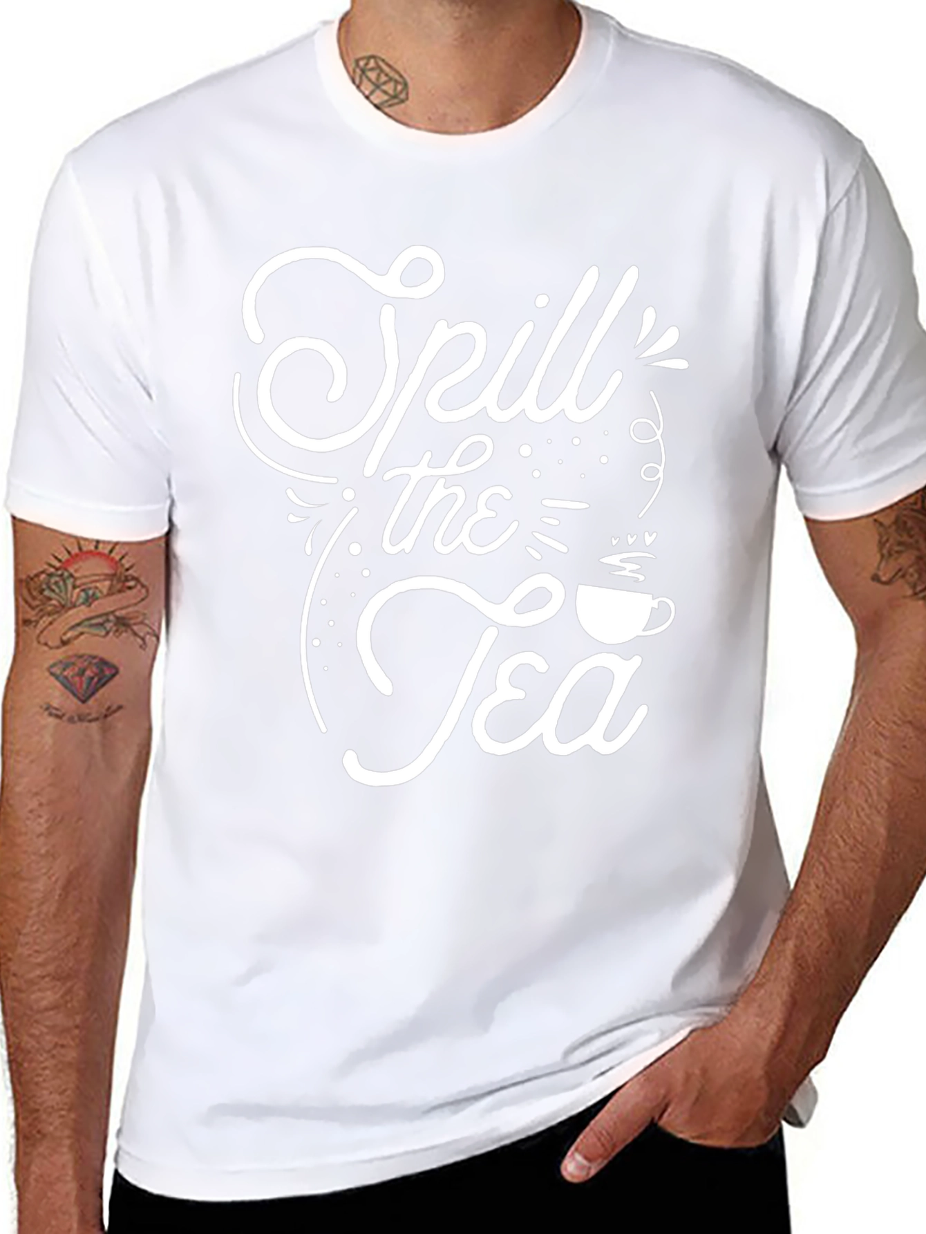 Spill the Tea Graphic Tee - Trendy Black T-Shirt