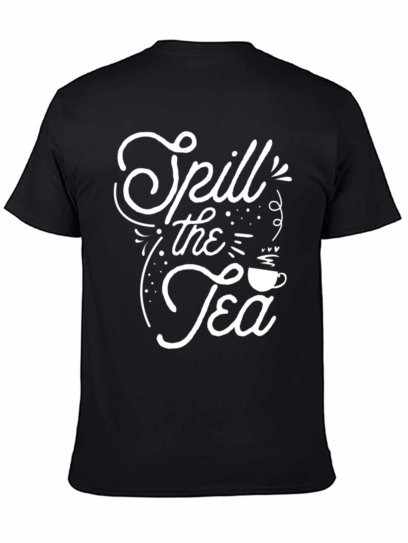 Spill the Tea Graphic Tee - Trendy Black T-Shirt