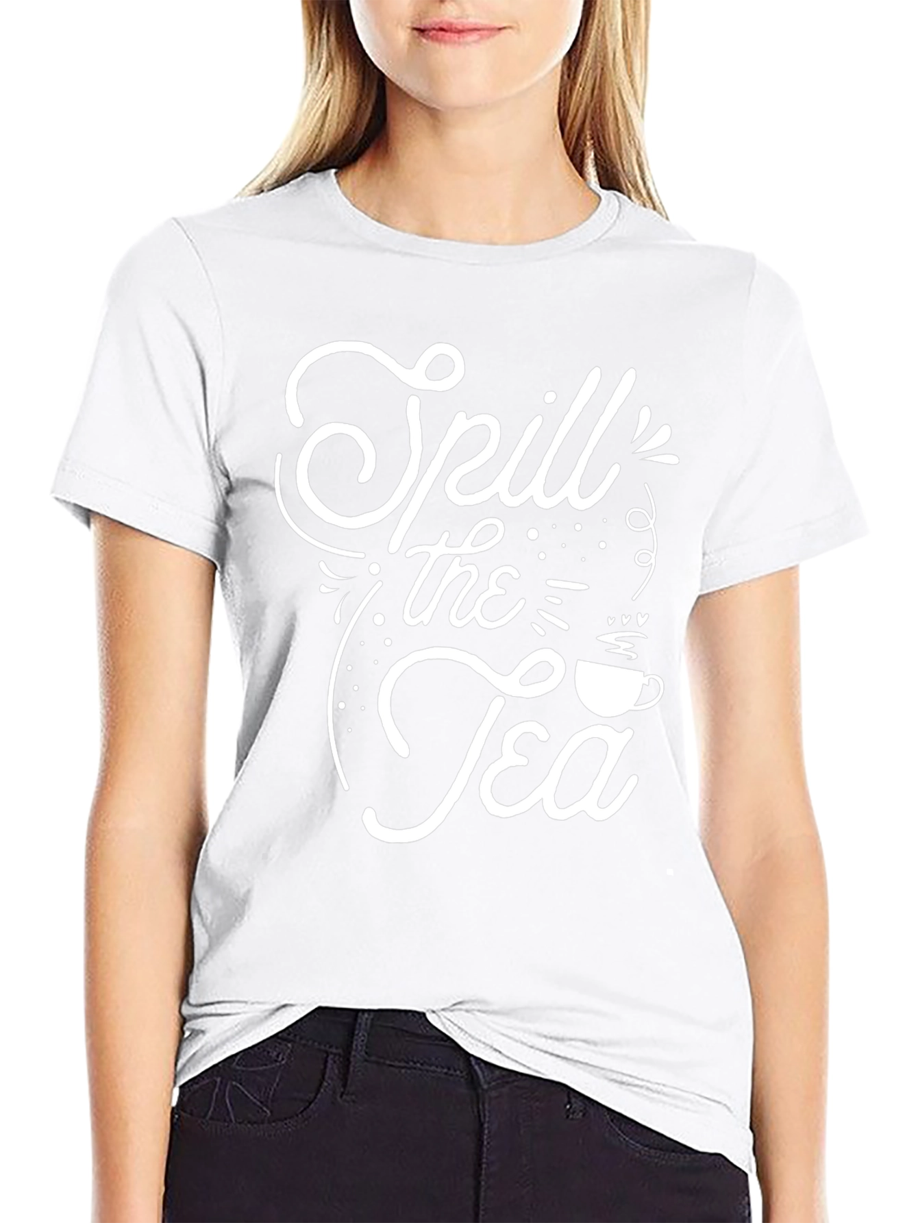 Spill the Tea Graphic Tee - Trendy Black T-Shirt