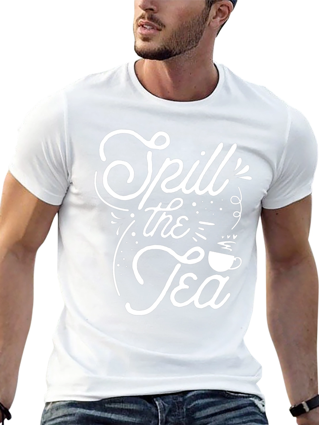 Spill the Tea Graphic Tee - Trendy Black T-Shirt