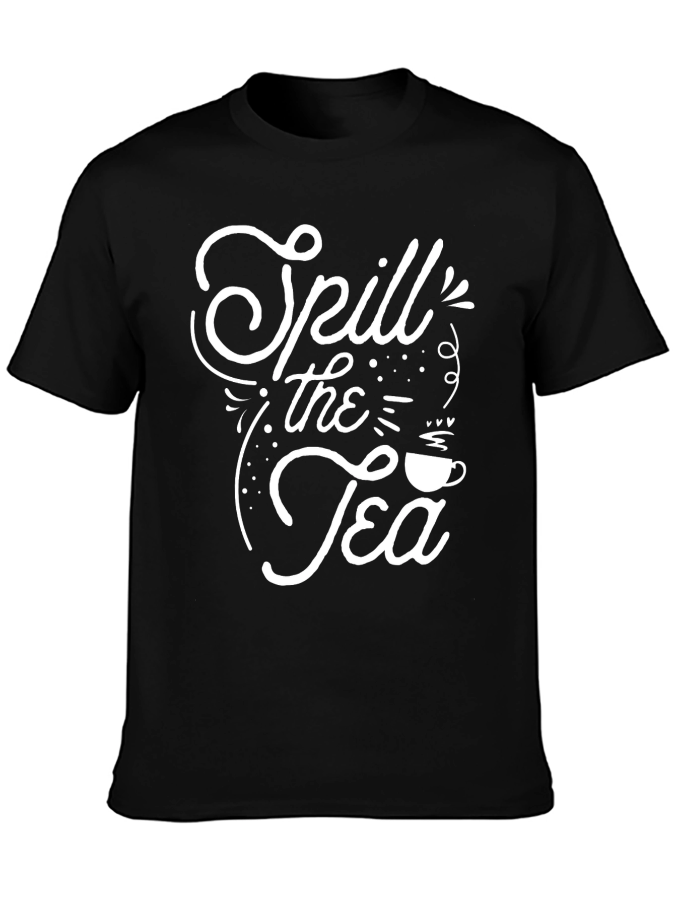 Spill the Tea Graphic Tee - Trendy Black T-Shirt