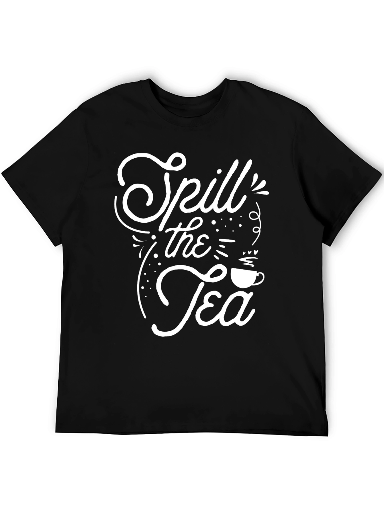 Spill the Tea Graphic Tee - Trendy Black T-Shirt