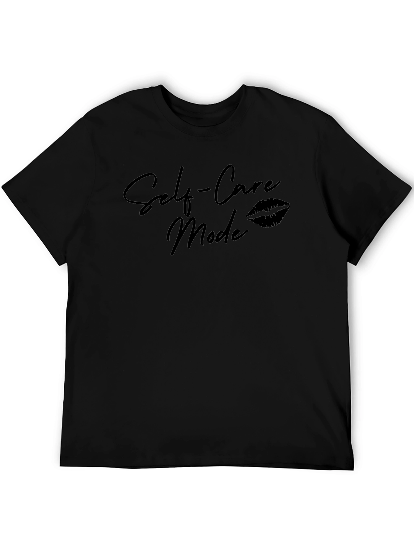 Self-Care Mode Black Graphic T-Shirt