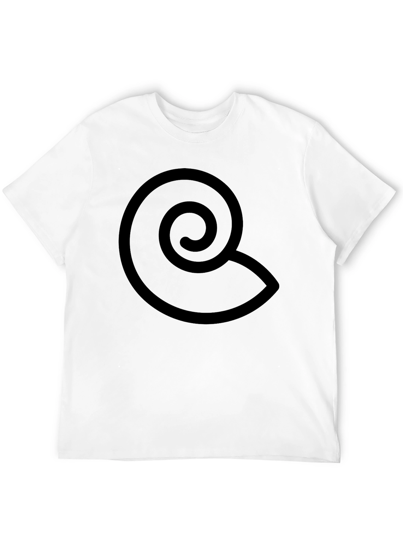 Black T-Shirt with Spiral Design - Casual Wear