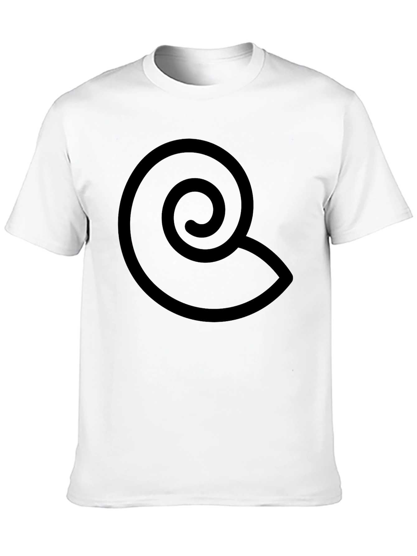 Black T-Shirt with Spiral Design - Casual Wear
